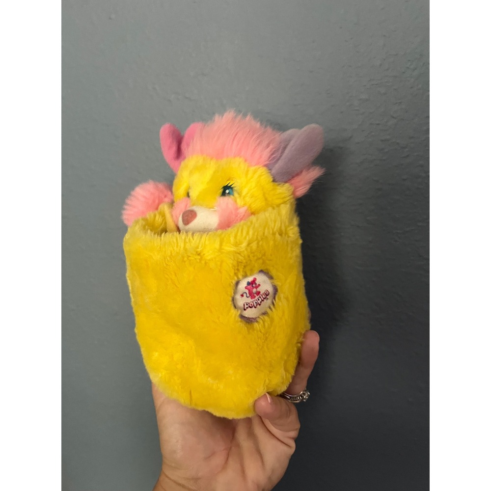 Vintage Popples Yellow Pink Purple Transforming Plush Stuffed Animal Toy 8 inch - Picture 2 of 6